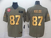 Nike Chiefs 87 Travis Kelce 2019 Olive Gold Salute To Service Limited Jersey,baseball caps,new era cap wholesale,wholesale hats